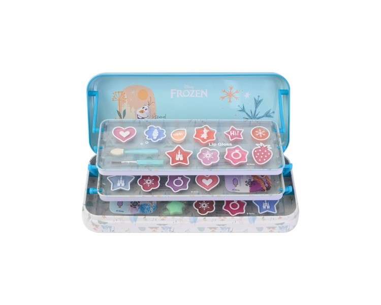 Lip Smacker Frozen Artisan Picnic Travel Beauty Tin 3-Tier Makeup Set for Kids