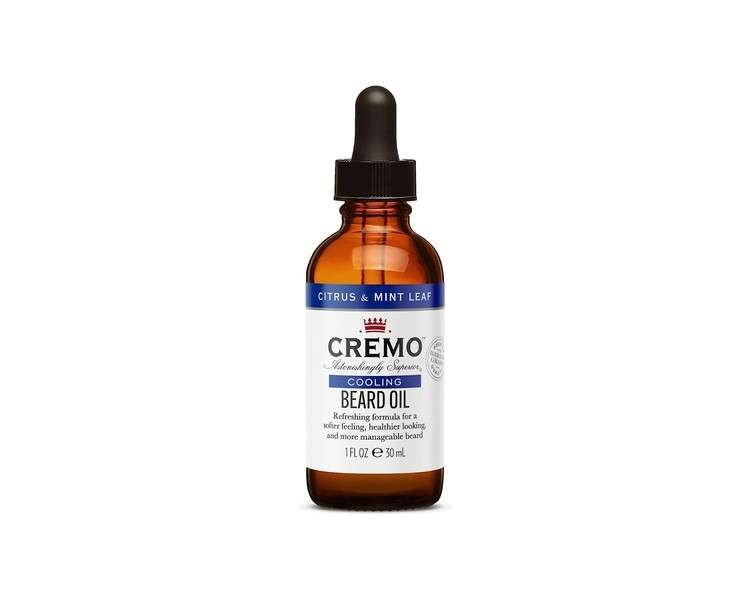 Cremo Cooling Beard Oil for Men with Natural Oils Citrus and Mint Leaf Fragrance 30ml