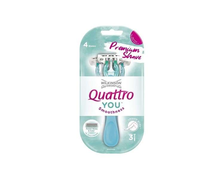 Wilkinson Sword 70007930 Quattro You Disposable Razor 3 Pieces 57g