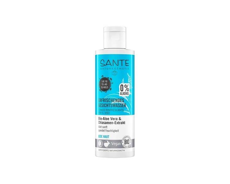 SANTE Refreshing Face Tonic Alcohol-Free with Organic Aloe for Every Skin Moisturizing Vegan 125ml