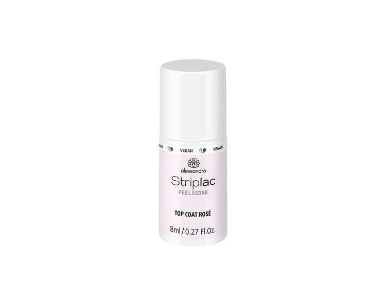 alessandro Striplac Peel or Soak VEGAN Top Coat Rose LED Top Coat for a Soft Pink Nail Color 8ml