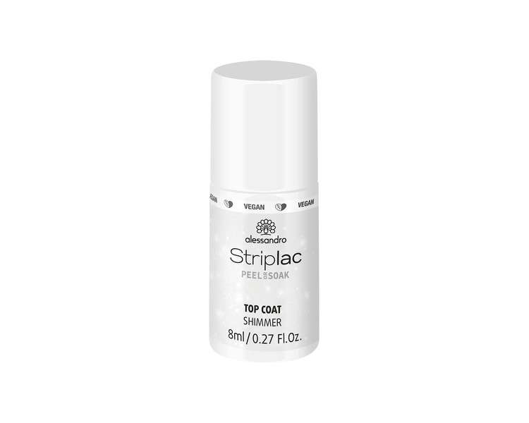 Alessandro Striplac Peel or Soak Vegan Shimmer Top Coat LED 8ml