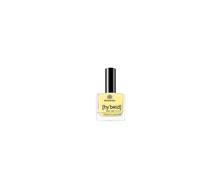Alessandro Hybrid Nail Polish Popcorn Love in Pastel Yellow - No LED Needed - Up to 10 Day Wear 8ml