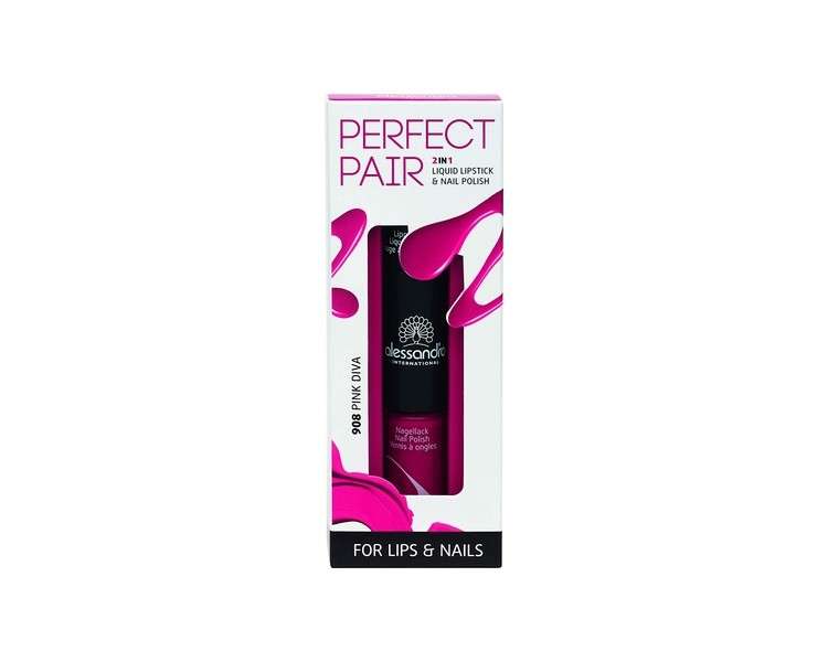 alessandro Perfect Pair 2 in 1 Lipstick & Nail Polish 10g Pink Diva