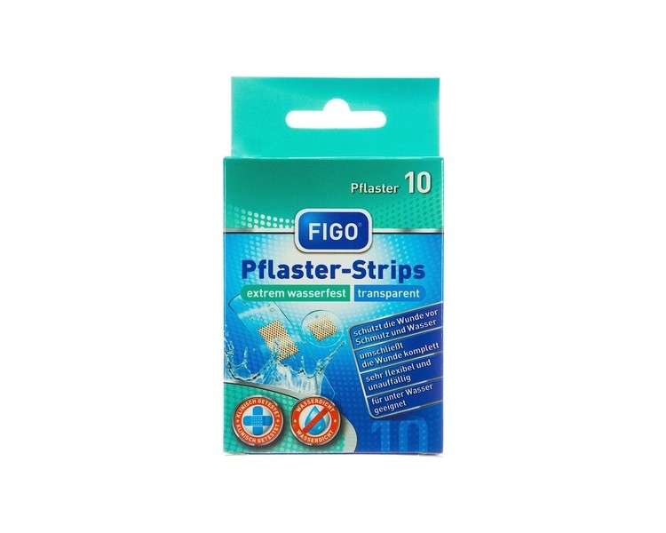 Figo Extremely Waterproof Wound Plasters 10 Pieces