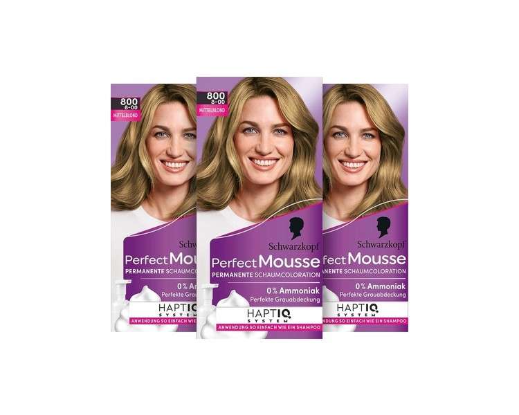 Perfect Mousse Foam Colour 8-0/800 Medium Blonde Level 3 93ml