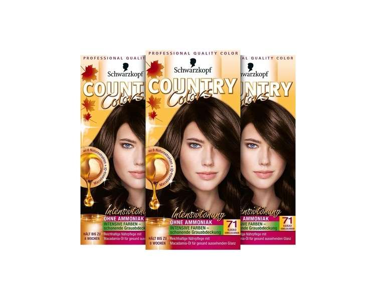 Schwarzkopf Country Colours Intensive Hair Colour 71 Cocoa Dark Golden Brown 123ml