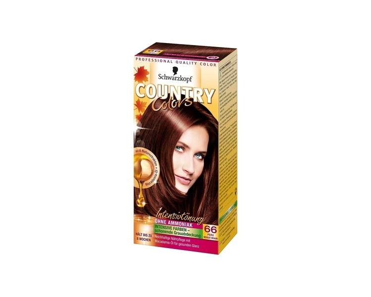 SCHWARZKOPF COUNTRY COLORS Intensive Toning Hair Color 66 Peru Nougat Brown 123ml