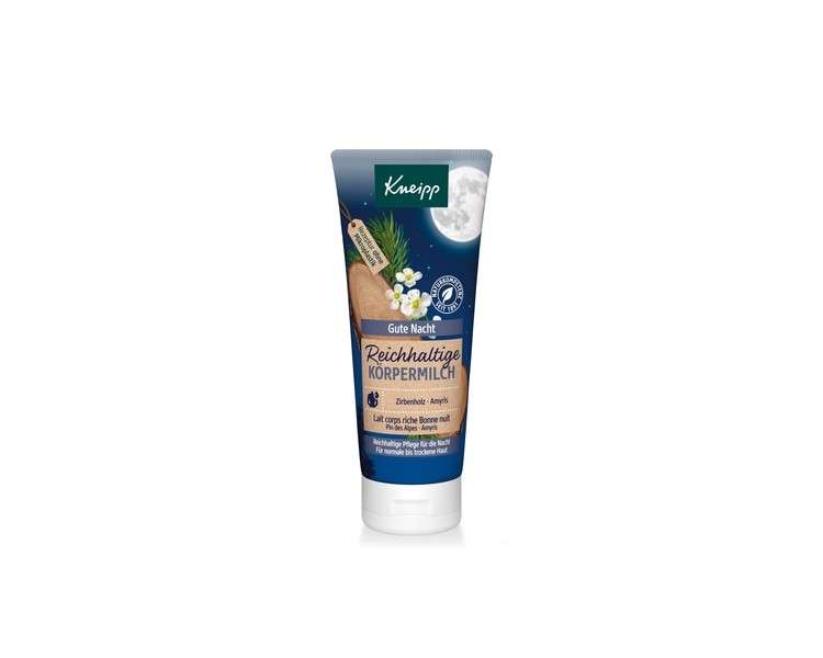 Kneipp Rich Body Milk Good Night with Shea Butter and Essential Oils from Stone Pine and Amyris for a Restful Sleep 200ml