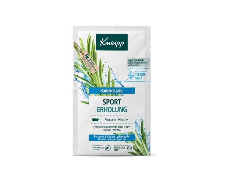 Kneipp Bath Crystals Sports Recovery with Rosemary Oil, Menthol, Eucalyptus & Camphor 60g