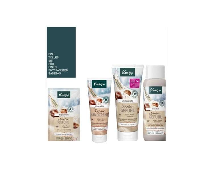 Kneipp Winter Feeling Cream Bath Shower Cream Hand Cream Bath Salt 4 Piece Set - 1L