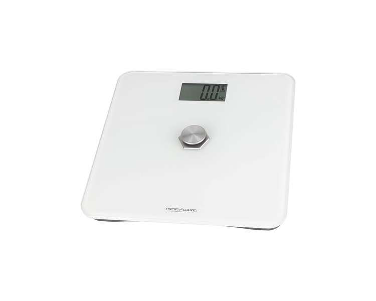 ProfiCare PC-PW 3112 Personal Scales without Battery with Large LCD Display and Glass Surface White