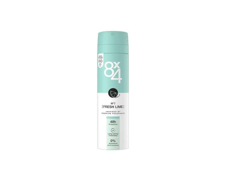 8X4 N°7 Fresh Lime Deodorant Spray 150ml