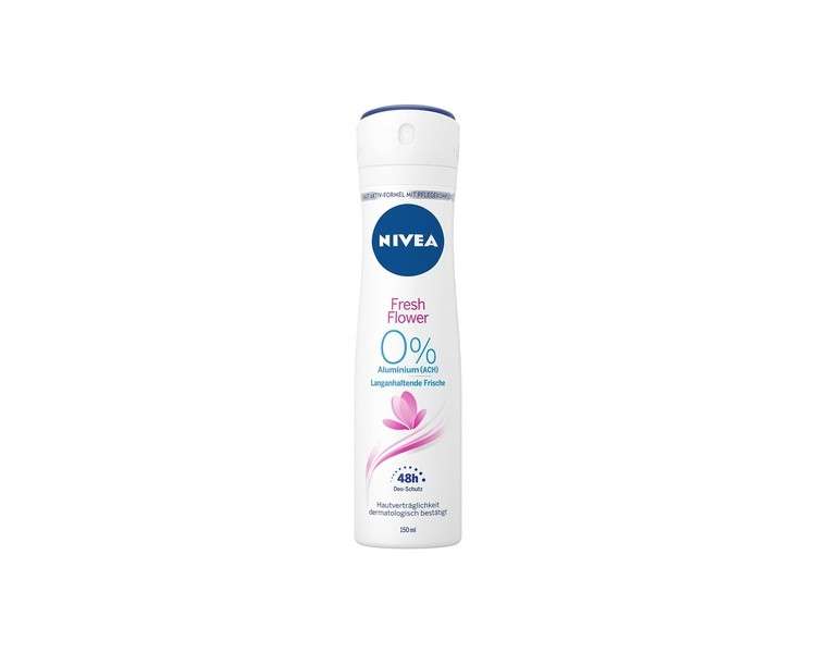 NIVEA Fresh Flower Deo Spray 150ml - Deodorant without Aluminum (ACH) with Fresh Floral Scent - 48h Protection and Unique INFINIFRESH Formula