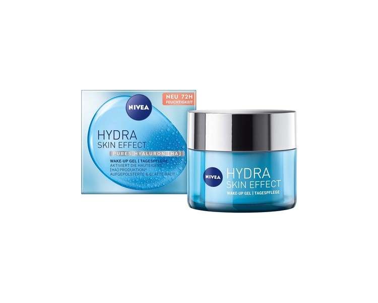 NIVEA Hydra Skin Effect Wake-Up Gel 50ml Day Cream for Padded and Smooth Skin with Pure Hyaluronic 72 Hours Moisture