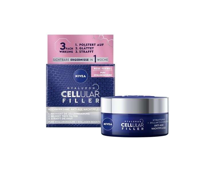 NIVEA Hyaluron Cellular Filler Anti-Age Night Cream 50ml with Magnolia Extract