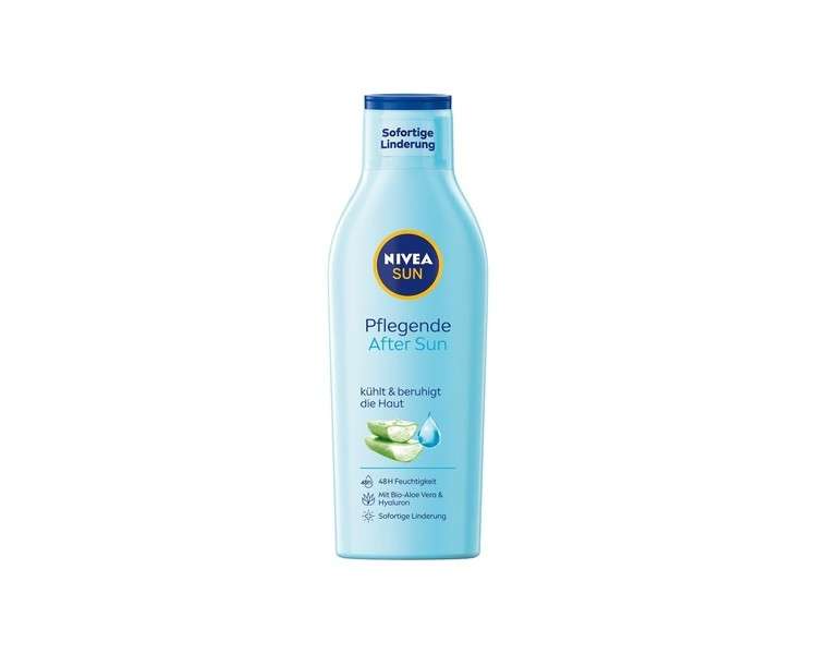 Nivea Sun Moisturising After Sun Lotion 400ml with Skin Soothing Effect After Sunbathing Organic Aloe Vera and Hyaluronic Acid for 48 Hours Moisture
