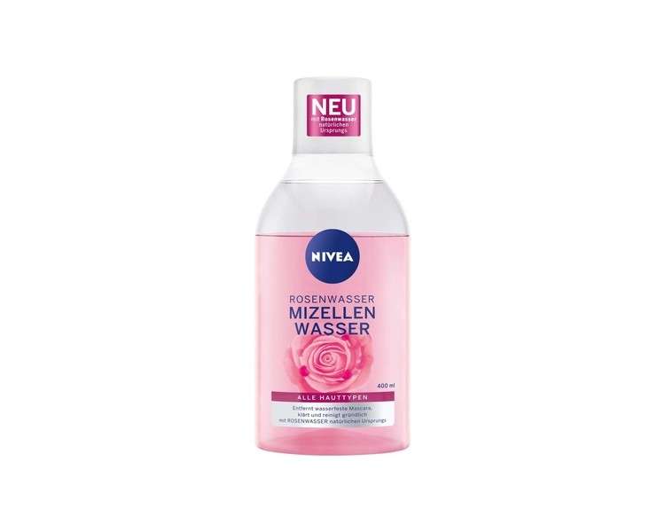 Nivea Rose Water Micellar Water 400ml Facial Cleansing with MicellAIR Technology and Natural Rose Water