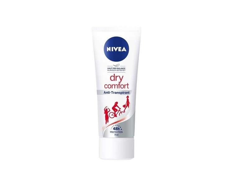 Nivea Dry Comfort Deodorant Cream for Women Antiperspirant Protection Tube 75ml