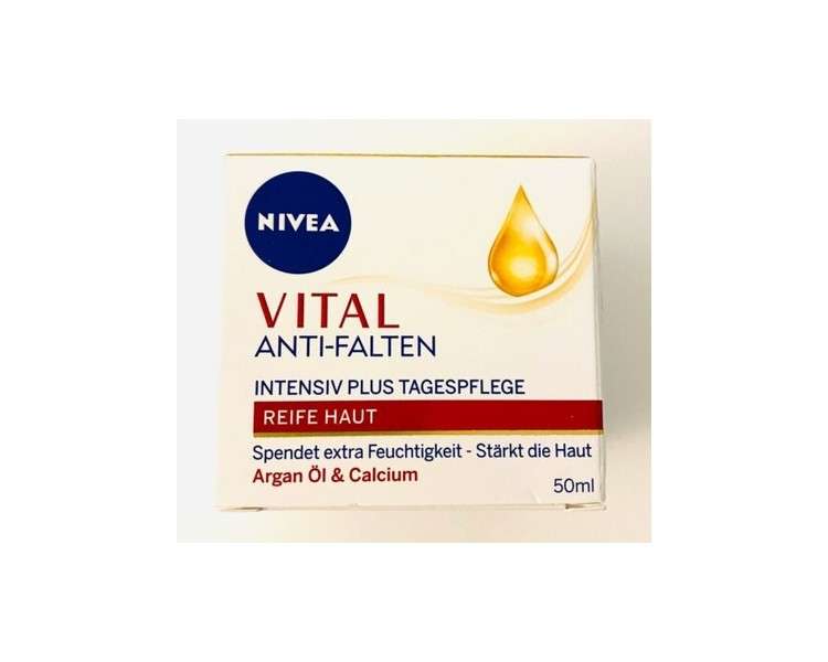 NIVEA Vital Anti-Wrinkle Extra Rich Day Cream 50ml Argan Oil & Calcium