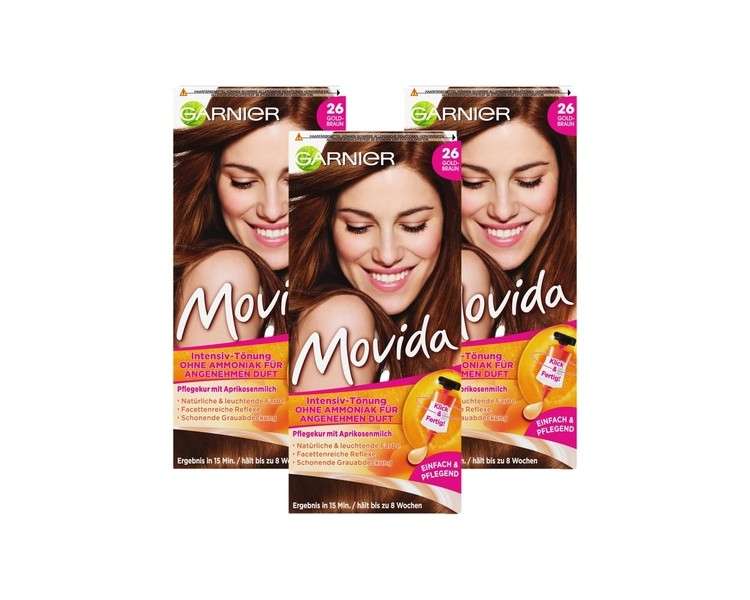 Garnier Movida Tint Care Cream Intensive Tint Hair Colour 26 Golden Brown 1 Count