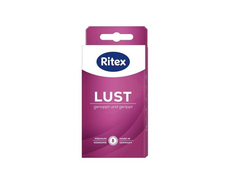 Ritex Lust Condoms Nubbed and Ribbed 8 Pack