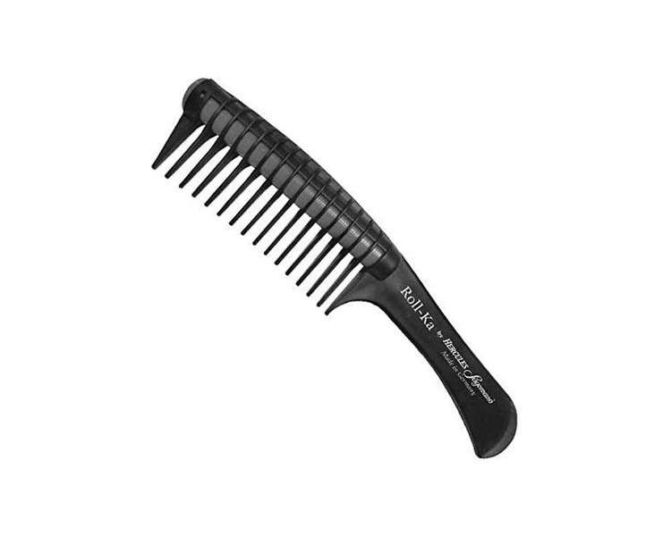 Hercules Sägemann NYH Roll-Ka Anti Splicing Hair Comb 9-Inch Length Black/Grey