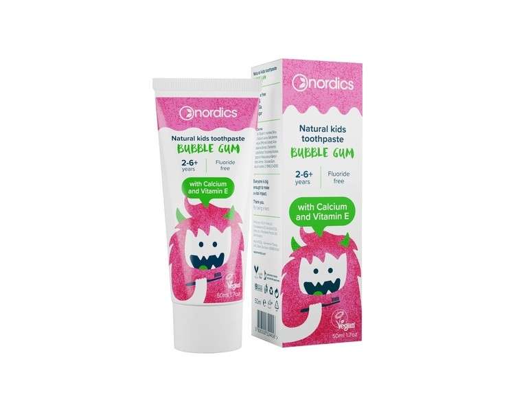 Nordics Organic Care Kids Bubble Gum Toothpaste Flour-Free