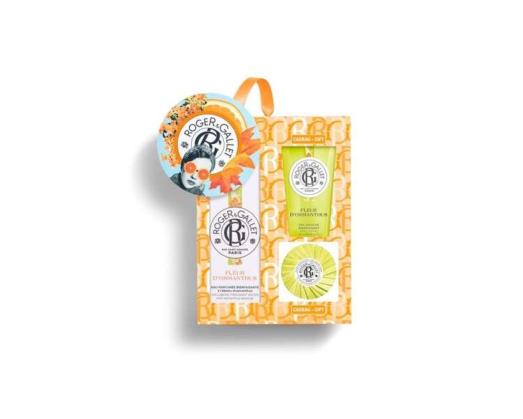 Roger & Gallet Fleur d'Osmanthus Gift Set 3.4 fl oz Spray 1.7 fl oz Soap 1.7 fl oz Shower Gel