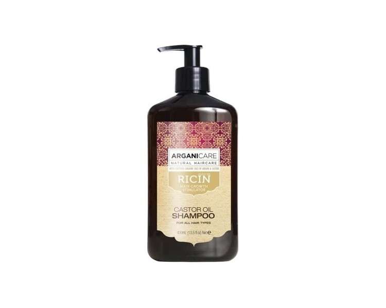 Arganicare Castor Oil Shampoo Hair Growth Stimulator with Certified Organic Argan and Castor Oils 400ml