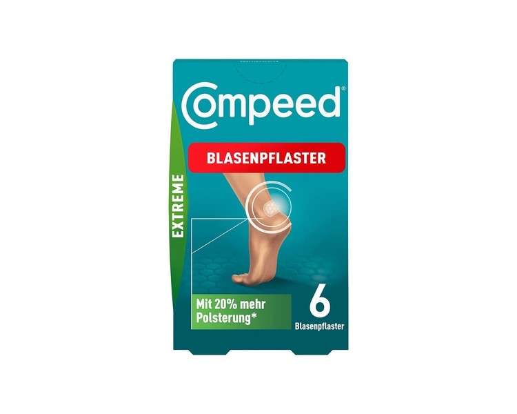 Compeed Extreme Blister Plasters - Hydrocolloid Plasters for Extra Strong Protection on the Heels 6 Pieces