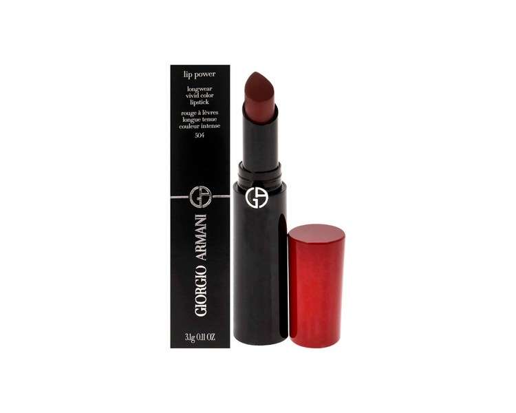 Giorgio Armani Lip Power Longwear Vivid Color Lipstick 504 Flirt 0.11 oz