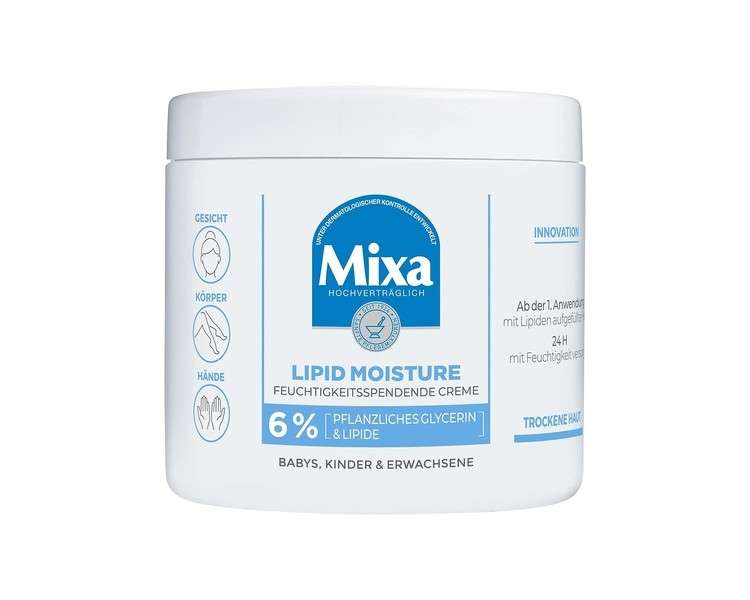 Mixa Moisturising Cream for Dry Skin with 6% Lipids and Vegetable Glycerine 400ml