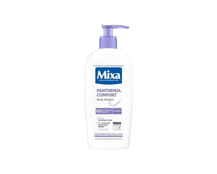 Mixa Panthenol Comfort Body Balm Itch Relief and Soothing Balm with Panthenol and Vegetable Glycerine for Sensitive Skin 250ml