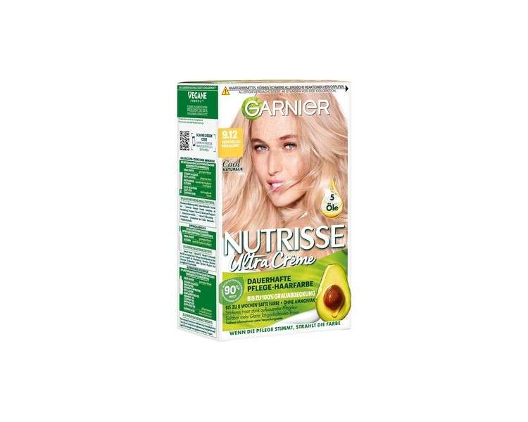Garnier Nutrisse Ultra Crème Permanent Hair Color 9.12 Very Light Pearl Blonde 224.00g