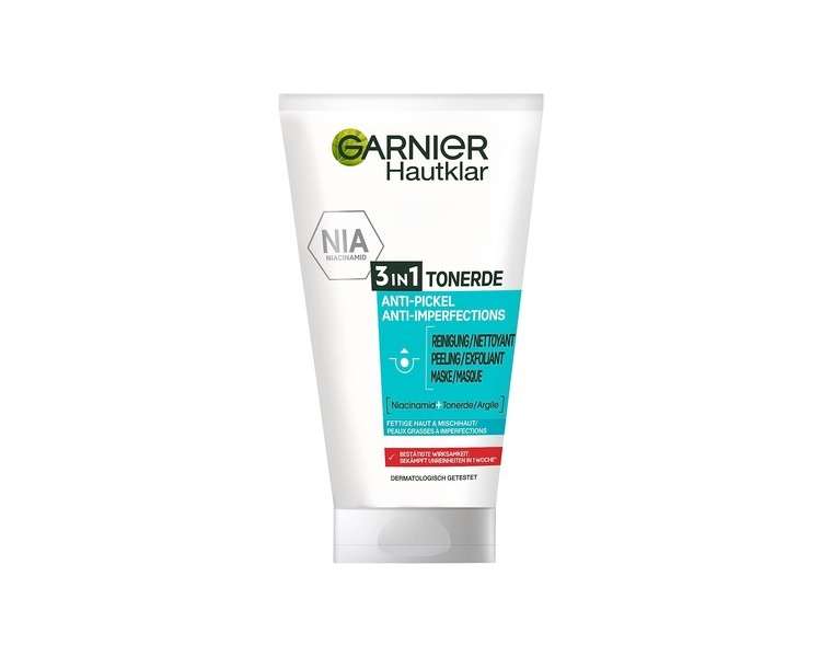 Garnier Hautklar 3 in 1 Facial Cleansing for Impure Skin with Salicylic Acid and Clay 150ml