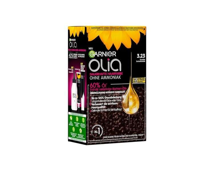 Garnier Olia Oil Coloration Permanent Hair Color without Ammonia 3.23 Dark Chocolate 60g