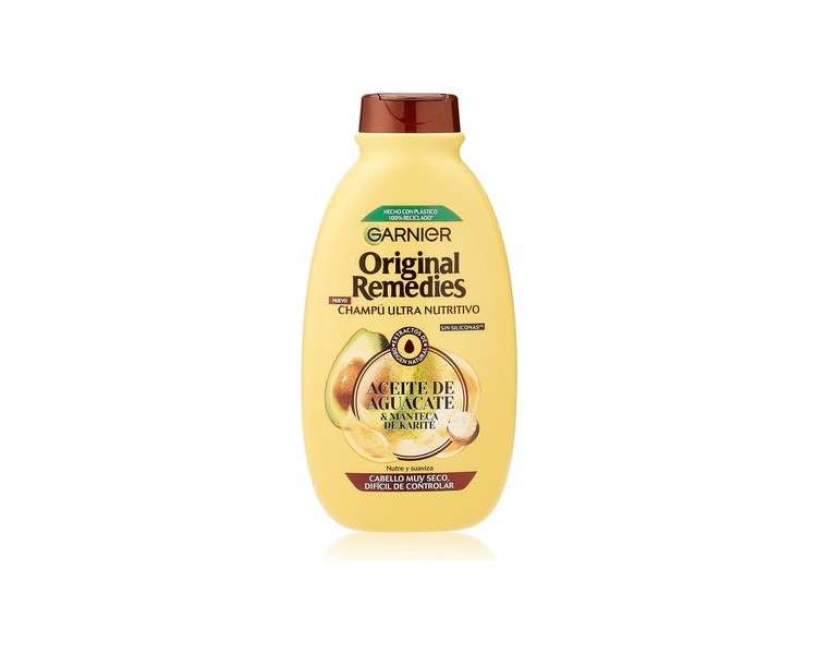 Garnier Original Remedies Shampoo with Avocado Oil and Shea Butter for Rebellious and Dry Hair 300ml