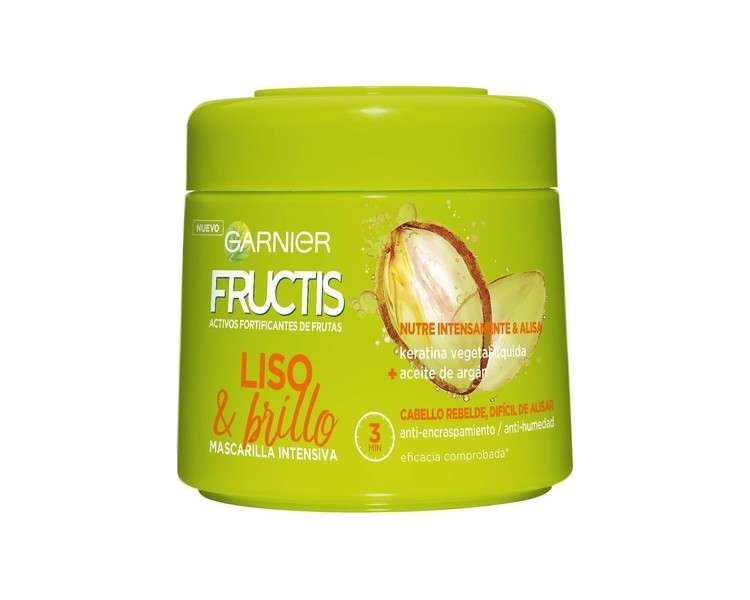 Garnier Fructis Smooth & Shine Fortifying Hair Mask with Liquid Vegetable Keratin and Argan Oil 300ml