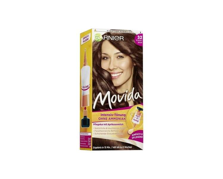 Garnier Movida Care Cream Tint, Intensive Hair Color 32 Chocolate Brown 1 Stück