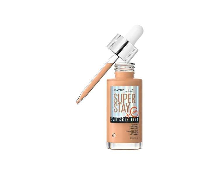 Maybelline Super Stay Skin Tint Foundation with Vitamin C Long-Lasting up to 24H Vegan Formula Shade 48 30ml