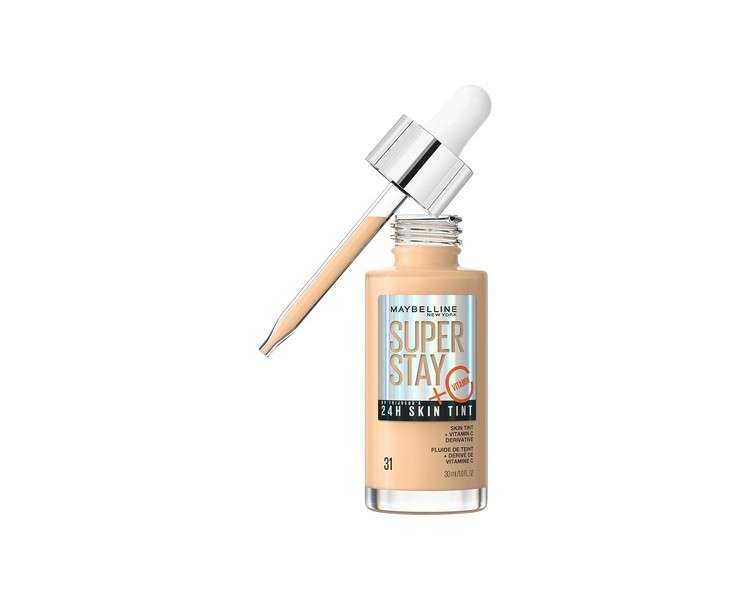 Maybelline Super Stay Skin Tint Foundation with Vitamin C Long-Lasting up to 24H Vegan Formula Shade 31 30ml