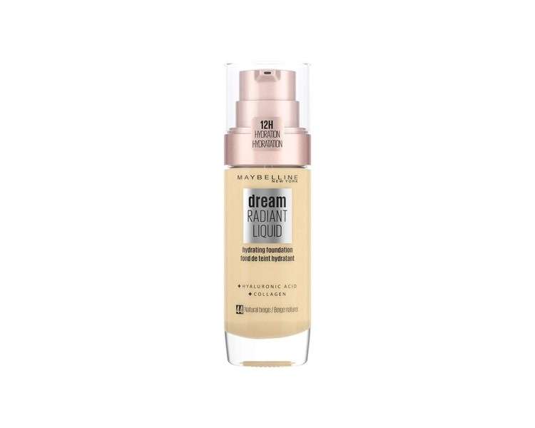 Maybelline Dream Satin Liquid Hydrating Foundation with Hyaluronic Acid and Collagen 44 Natural Beige
