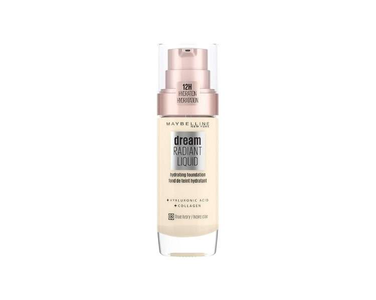 Maybelline Dream Radiant Liquid Hydrating Foundation with Hyaluronic Acid and Collagen 03 True Ivory