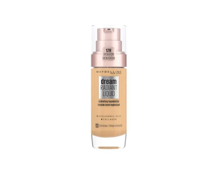 Maybelline Dream Radiant Liquid Hydrating Foundation with Hyaluronic Acid and Collagen 48 Sun Beige