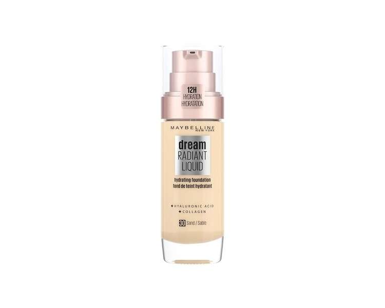 Maybelline Dream Radiant Liquid Hydrating Foundation with Hyaluronic Acid and Collagen 30 Sand
