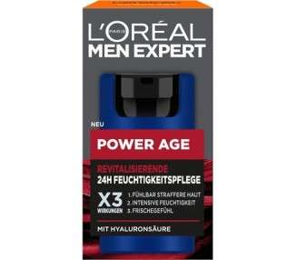 L'Oréal Men Expert Face Care Against Wrinkles Anti-Ageing Moisturiser for Men with Hyaluronic Acid 50ml