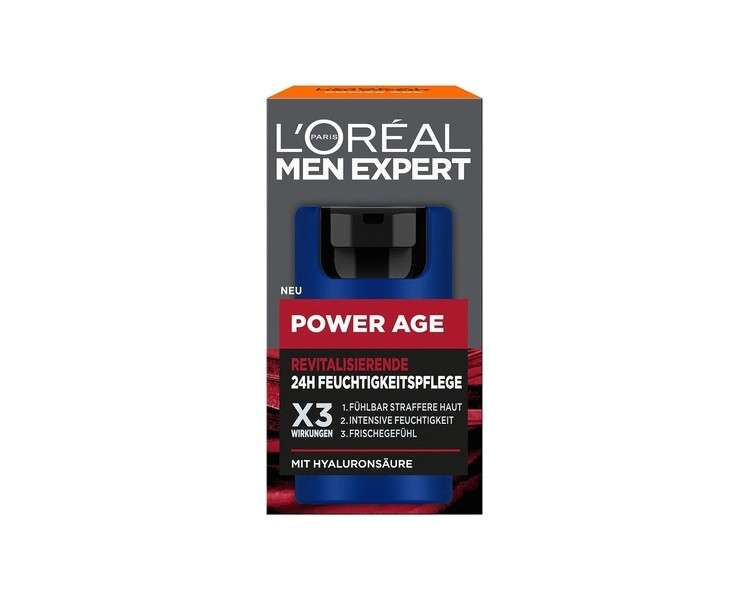 L'Oréal Men Expert Face Care Against Wrinkles Anti-Ageing Moisturiser for Men with Hyaluronic Acid 50ml