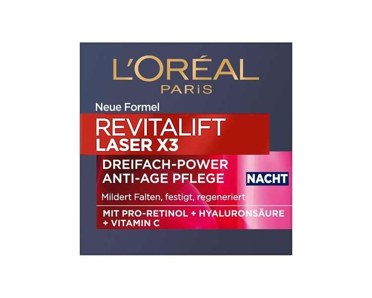 L'Oréal Paris Night Care Firming and Plumping Anti-Ageing Face Care with Triple Effect and SPF 25 50ml