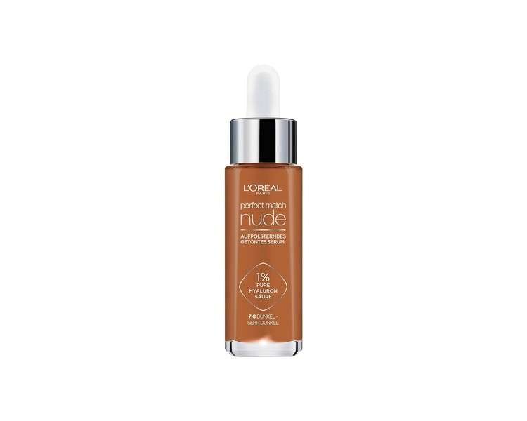 L'Oréal Paris Tinted Serum Hyaluronic Acid Liquid Foundation Perfect Match 7-8 Dark - Very Dark 30ml